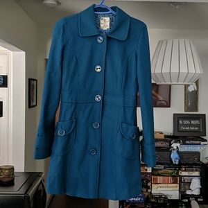 Tulle Teal Wool Coat